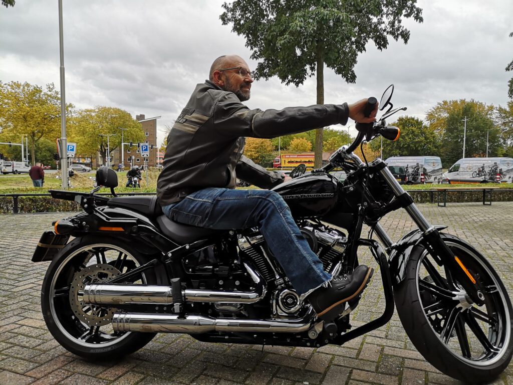 Dirk Varel op de Harley Davidson